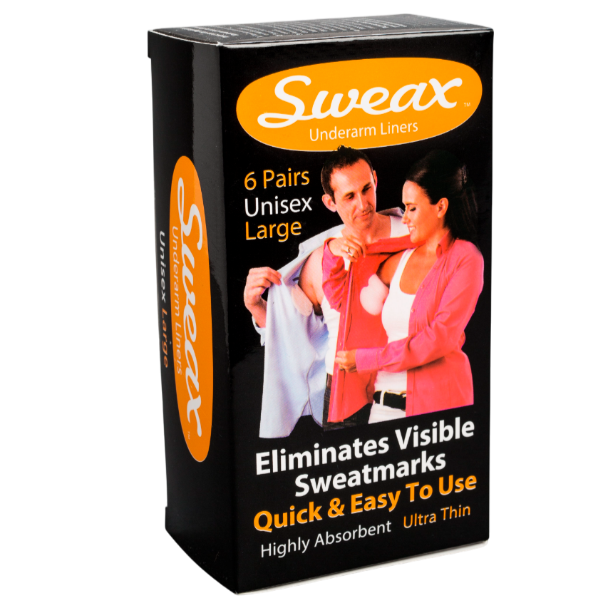 Sweax underarm liners pack size large – invisible sweat protection for clothes