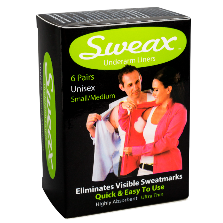 Sweax underarm liners pack size small medium – discreet sweat protection for shirts